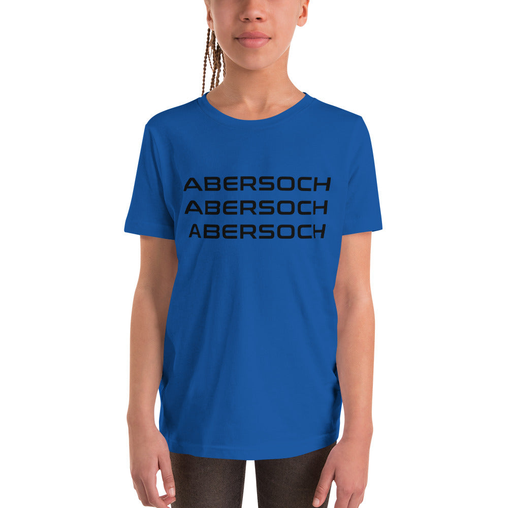 Abersoch Triple Typography White Girls Short Sleeve T-Shirt image 0