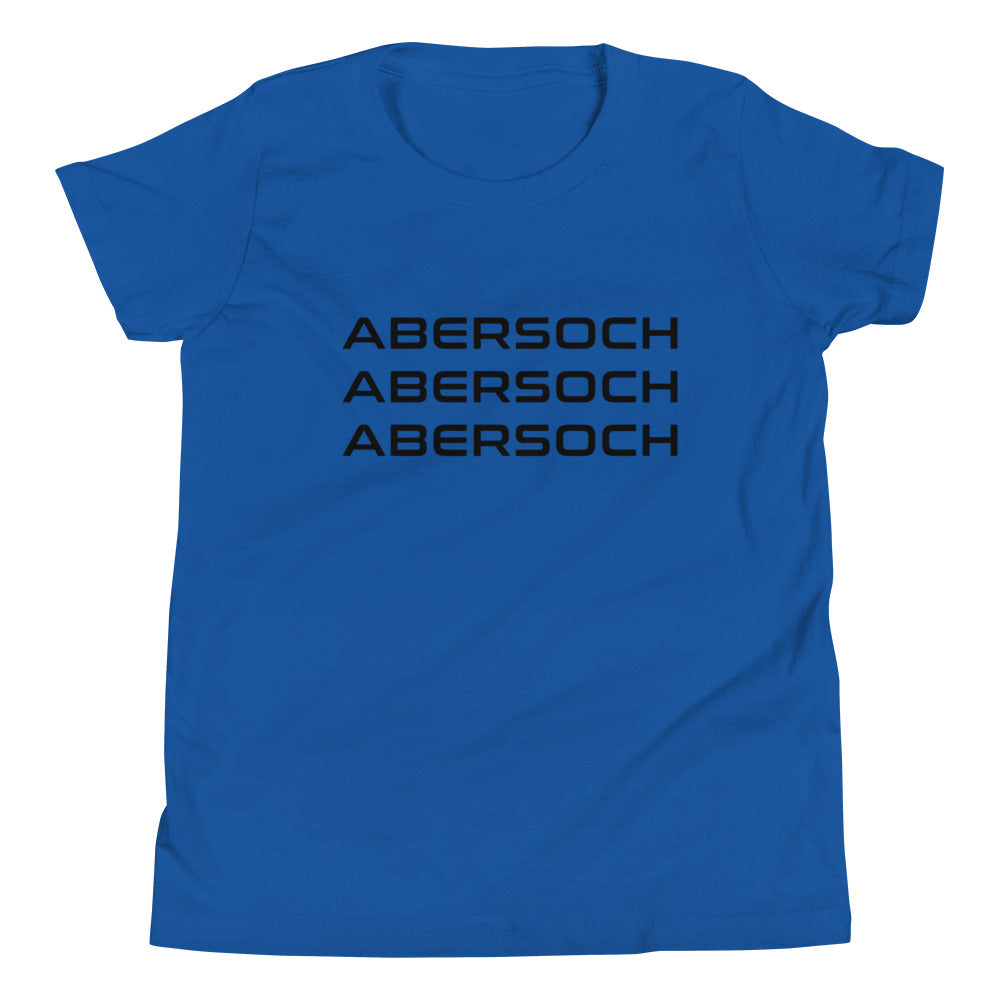 Abersoch Triple Typography White Boys Short Sleeve T-Shirt image 1