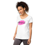 Abersoch Handwritten Women’s Fitted V-neck T-shirt image 15