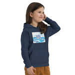 Cute Dolphin Wearing Wreath Flower Kids Eco Hoodie image 0