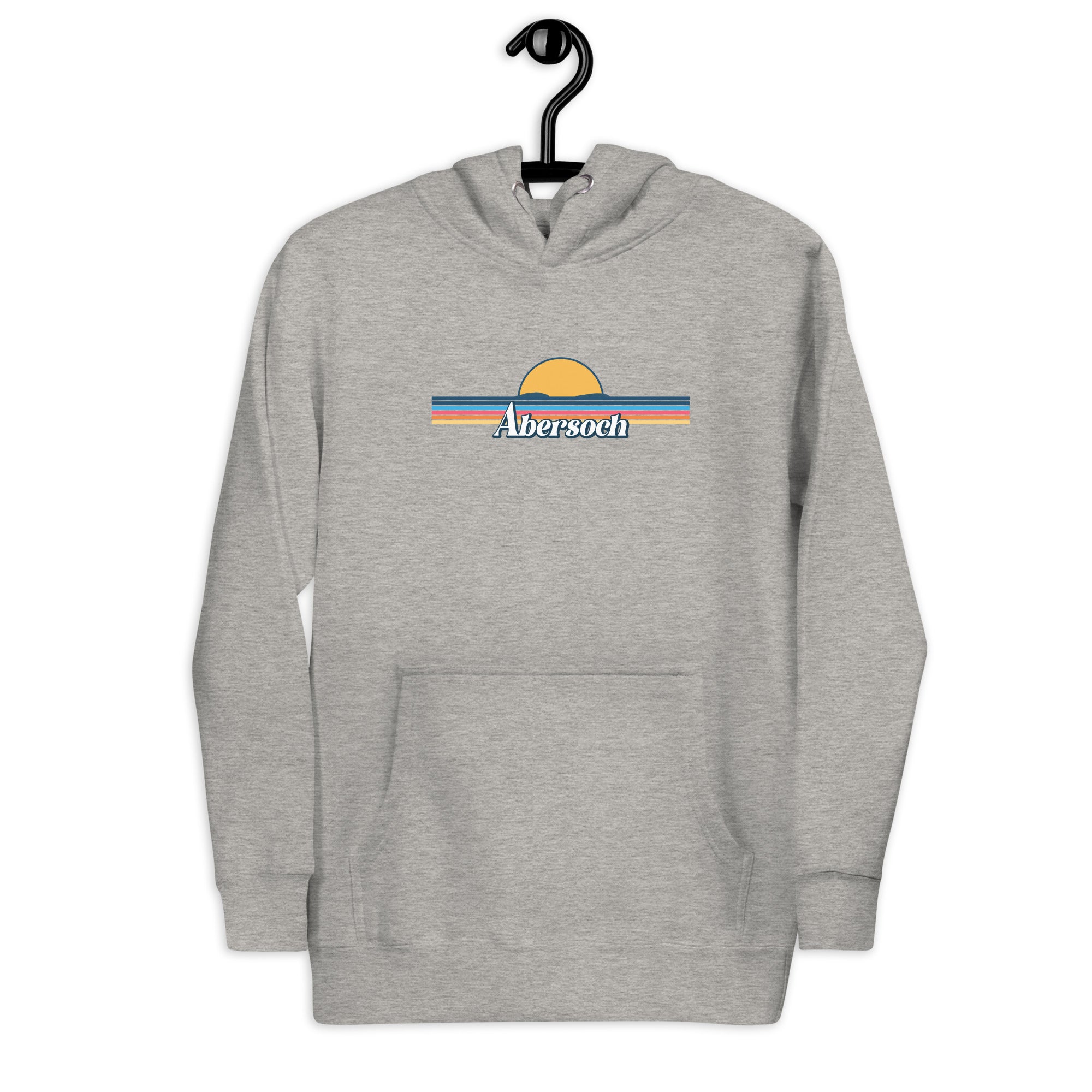 Abersoch Retro Line Sunset Women Premium Hoodie - XL, Carbon Grey image