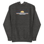 Abersoch Retro Line Sunset Women Premium Hoodie - XL, Charcoal Heather image
