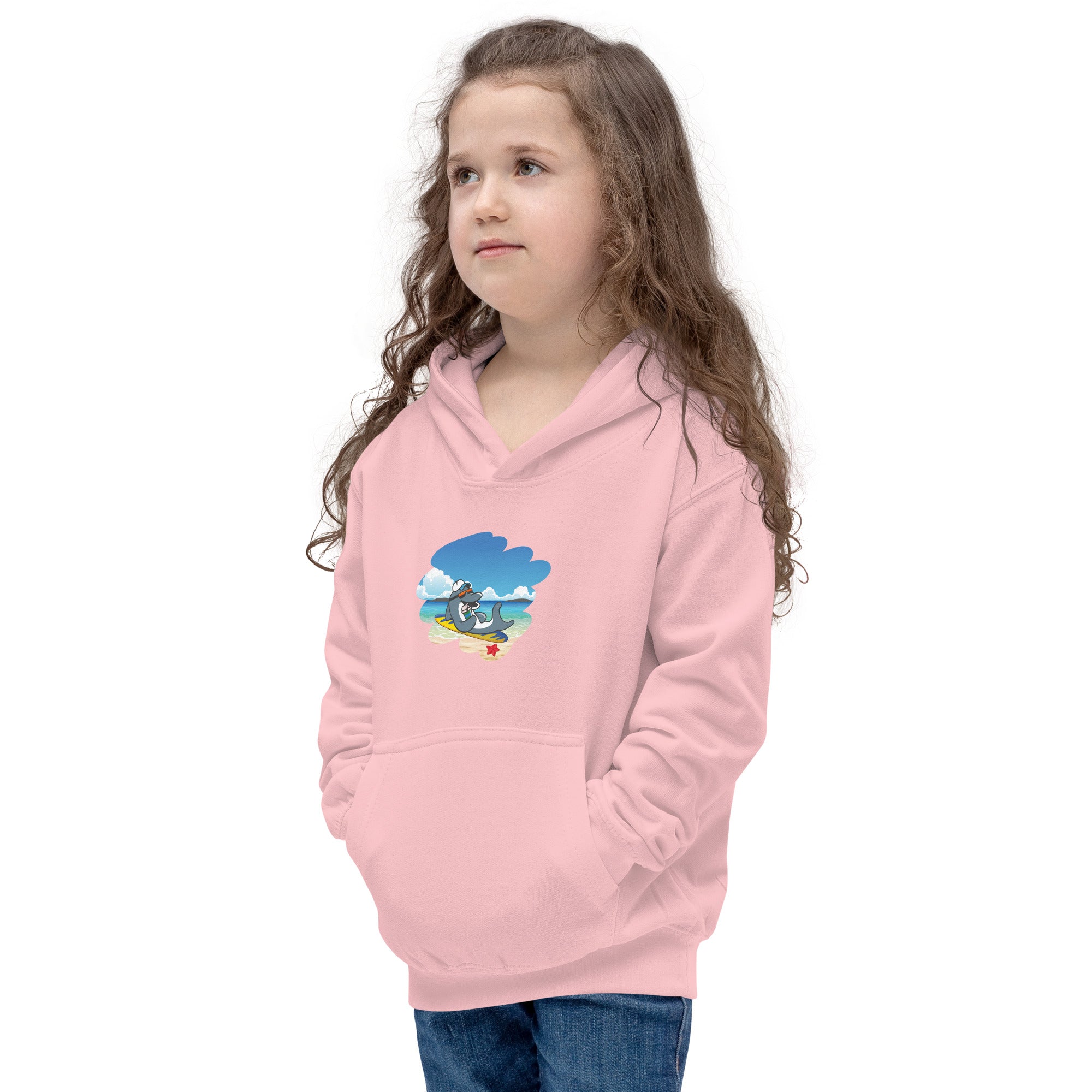 Dolphin Relaxing On Beach Kids Hoodie image 10