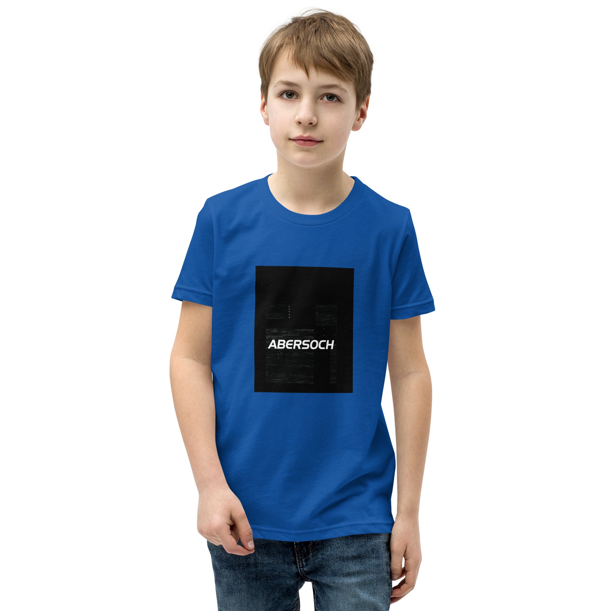 Abersoch Typography Distressed Black Boys Short Sleeve T-Shirt image 0